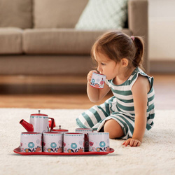 ZESTAW DO HERBATKI METALOWY W KWIATKI DLA DZIECI