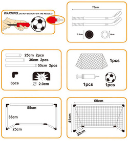ZESTAW DO GRY w UNIHOKEJA i BRAMKA PIŁKARSKA DLA DZIECI KIJE KRĄŻEK PIŁKA