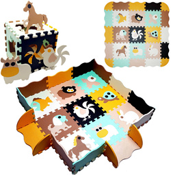 MATA PIANKOWA EVA PUZZLE ZWIERZĘTA GRUBA SKŁADANA PODŁOGOWA DLA DZIECKA XXL