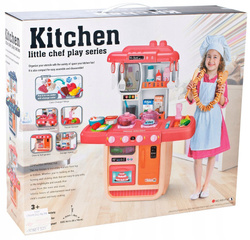 DUŻA KUCHNIA RÓŻOWA Z PARĄ ŚWIATŁO DŹWIĘK