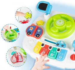 STOLIK STOLICZEK PANEL EDUKACYJNY INTERAKTYWNY KIEROWNICA PIANINKO DZIECI