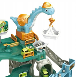 TOR KULKOWY SAMOCHODOWY DINOZAUR PLAC BUDOWY PARKING GARAŻ KOPALNIA ZABAWKA