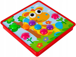 UKŁADANKA GUZIKOWA MOZAIKA GRA TRENING MAŁEJ RĄCZKI GRZYBKI EDUKACYJNE XXL