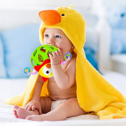 MIEKKA PIŁKA GRZECHOTKA SENSORYCZNA GUMOWA SÓWKA GRYZAK DLA DZIECI