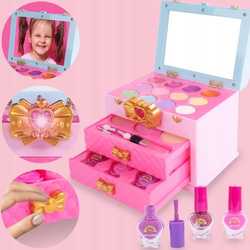 ZESTAW KOSMETYKÓW DO MAKIJAŻU W KUFERKU DLA DZIECI KOSMETYKI DZIEWCZYNKI
