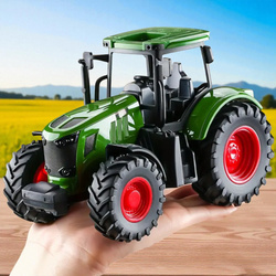 TRAKTOR CIĄGNIK ZABAWKA DLA DZIECI CHŁOPCA ZIELONY ROLNICZY GUMOWE KOŁA HAK