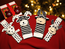 SKARPETKI SENSORYCZNE I OPASKI 3D Z GRZECHOTKĄ DLA NIEMOWLĄT NA PREZENT