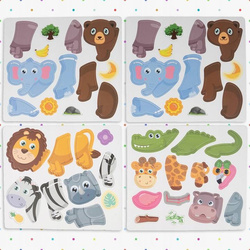 UKŁADANKA MAGNETYCZNA KLOCKI MAGNETYCZNE PUZZLE ZWIERZĘTA MONTESSORI