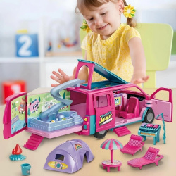 WAKACYJNY KAMPER MARZEŃ Z LALKA DOMEK LALEK BASEN AUTO ZABAWKA DZIEWCZYNKI