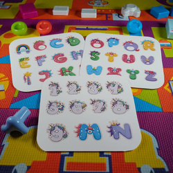 Unicorn Jednorożec Do Malowania Dla Dziewczynki Nauka Liter Cyfr Z Naklejki