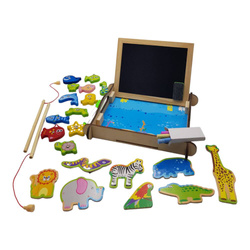 Drewniana TABLICA DWUSTRONNA i Gra Łowienie Rybek