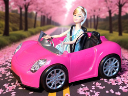 AUTO RÓŻOWY KABRIOLET SAMOCHÓD ZABAWKA DLA LALEK LALKI BEAUTY ZESTAW +LALKA