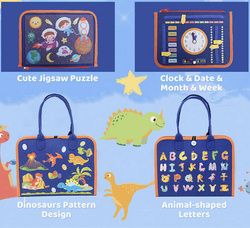 TABLICA MANIPULACYJNA Z ZEGAREM WALIZKA DO NAUKI MONTESSORI SENSORYCZNA