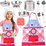 ZESTAW KUCHENNY METALOWE GARNKI AKCESORIA FARTUCH