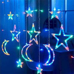 KURTYNA ŚWIETLNA LED Lampki GWIAZDKI Święta Choinkowe Na Okno