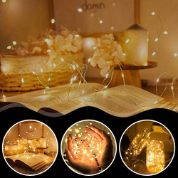 LAMPKI DRUCIKI BIAŁE CIEPŁE 100 LED 10M CHOINKOWE NA BATERIE ŚWIATEŁKA