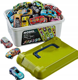 ZESTAW AUTEK z napędem W SKRZYNCE KUFERKU SAMOCHODÓW AUT Metalowe RESORAKI