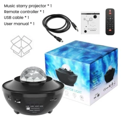 PROJEKTOR GWIAZD STAR RZUTNIK LAMPKA NOCNA GŁOŚNIK LED USB BLUETOOTH PILOT