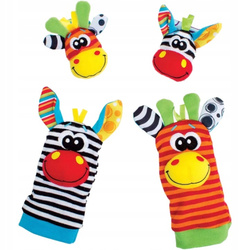 GRZECHOTKI DLA NIEMOWLĄT OPASKI NA RĄCZKI SKARPETKI SENSORYCZNE 3D MIĘKKIE