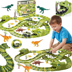 TOR WYŚCIGOWY Elastyczny Dino Park XXL DINOZAUR JURASSIC NA BATERIĘ KOLEJKA