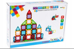 KLOCKI MAGNETYCZNE KONSTRUKCYJNE 3D EDUKACYJNE UKŁADANKA 45 elem DLA DZIECI