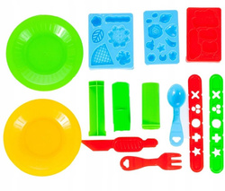 CIASTOLINA MASA PLASTYCZNA 8 SZTUK 400G KOLOROWA MASZYNKA AKCESORIA SZABLON