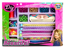 ZESTAW OZDÓB DO WŁOSÓW WARKOCZY DLA DZIECI WARKOCZYKI KORALIKI PASEMKA XXL