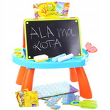 TABLICA MAGNETYCZNA KREDOWA SUCHOŚCIERALNA 3w1 STOLIK MALARSKI DLA DZIECI