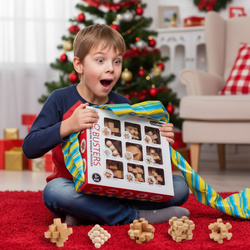 Zestaw 9 Łamigłówek Drewnianych IQ Busters Kostka Zagadki Logiczne Klocki