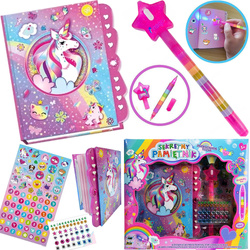 JEDNOROŻEC Magiczny Sekretny Pamiętnik NOTES na Kluczyk ze schowkami Zestaw