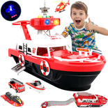 Statek Łódź Ratownicza Straż Pożarna Zabawka Helikopter Auta Tor Zestaw XXL