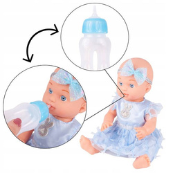 LALKA BOBAS z NOSIDEŁKIEM I NOCNIKIEM W PIĘKNEJ SUKIENCE Z KRÓLICZKIEM!