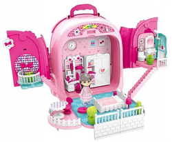 Toaletka Zestaw Piękności i Domek dla Lalki w Walizce PLECAK Zabawka Dzieci