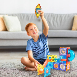 TOR KLOCKI MAGNETYCZNE ŚWIECĄCE EDUKACYJNE KONSTRUKCYJNE 75 EL DLA DZIECI