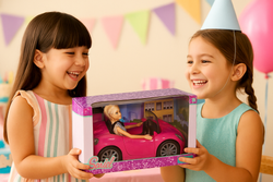 AUTO RÓŻOWY KABRIOLET SAMOCHÓD ZABAWKA DLA LALEK LALKI BEAUTY ZESTAW +LALKA