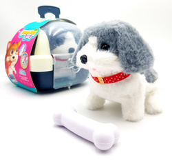 CHODZĄCY PIESEK Z DOMKIEM I KOŚCIĄ DO KARMIENIA SZCZEKAJĄCY INTERAKTYWNY