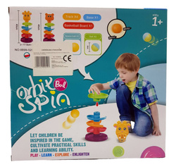 WIEŻA Z PIŁECZKAMI Tor dla piłeczek ZJEŻDŻALNIA kulek +KOSZ grzechotki