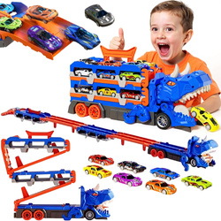 GIGANTYCZNY TYRANOZAUR SAMOCHÓD TOR WYŚCIGOWY 157 cm TRANSPORTERA TIR AUTO