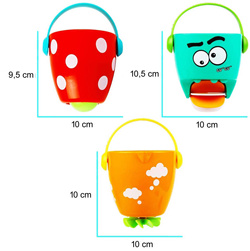 Zestaw KUBECZKI PRZELEWOWE WIADERECZKA do kapieli wody wanny zabawy na plaż