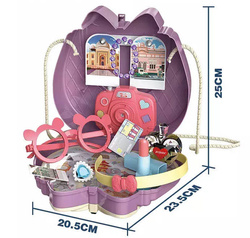 Torebka KUFEREK Zestaw PODRÓŻNICZKI Aparat 23 el. okulary opaska dla dzieci