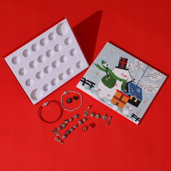 KALENDARZ ADWENTOWY BIŻUTERIA CHARMS DIY DO BRANSOLETEK DLA DZIECI PREZENT