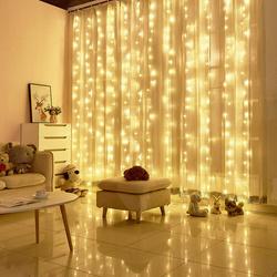 KURTYNA ŚWIETLNA LAMPKI GIRLANDA OKIENNA DRUCIKI 300 LED 3x3m USB + PILOT