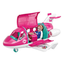 SAMOLOT ODRZUTOWY Z LALKA PILOTKA ZABAWKA ZESTAW KOTEK WALIZKA DLA DZIECI
