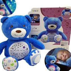 PLUSZOWY MIŚ PROJEKTOR USYPIACZ DLA DZIECI NIEMOWLĄT LAMPKA NOCNA DO SNU