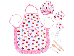 ZESTAW MAŁEGO KUCHARZA FARTUSZEK DLA DZIECI Z FOREMKI I AKCESORIA KUCHENNE