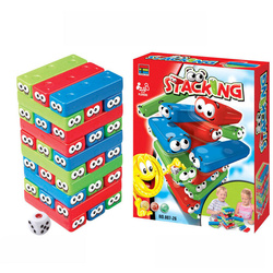 CHWIEJĄCA SIĘ WIEŻA RODZINNA GRA TOWARZYSKA Z OCZAMI I KOSTKĄ KLOCKI BLOKI