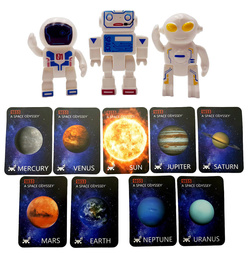 Rakieta z projektorem planet Zestaw kosmiczny STACJA Astronauta UFO Robot