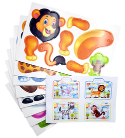 ZOO UKŁADANKA W 3D MOZAIKA WKRĘTARKA ZWIERZĘTA ZABAWKA I PREZENT DLA DZIECI