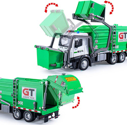 AUTO ŚMIECIARKA METALOWA Z NAPĘDEM ZABAWKA KOSZE NA SEGREGACJA DLA DZIECI