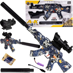 KARABIN PISTOLET AUTOMAT AK47 ZABAWKA NA KULKI NABOJE ŻELOWE WODNE LUNETA